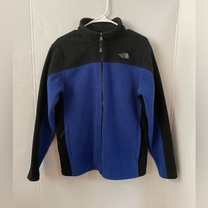 Great Condition The North Face Youth Fleece Full-Zip Blue/Black Jacket Boy 18/20